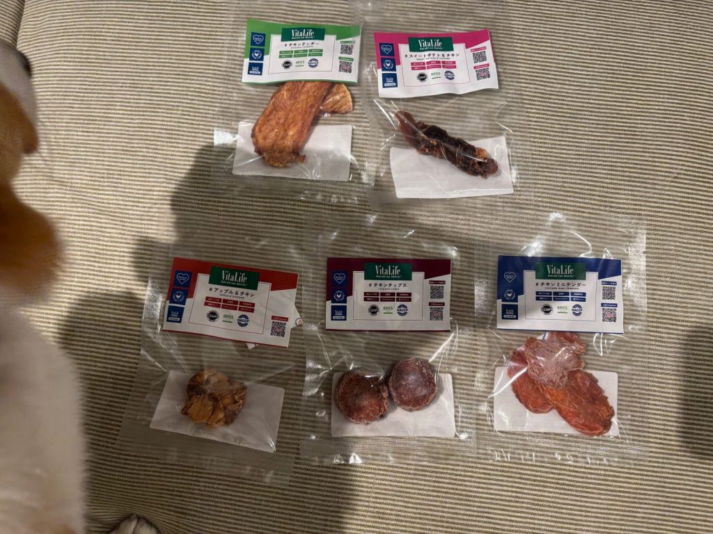 VitaLife（ビタライフ）のおやつに興味津々の愛犬